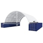 40x40x13 Ft Shipping Container Canopy Shelter 11oz Pe No Welding Storage Build