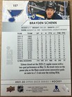 Brayden Schenn Signed  157 2021-22 Series 1 St  Louis Blues Ip Auto Coa