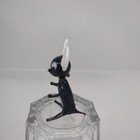 Vintage Tiny Hand Blown Glass Black And White Mouse Figurine 2  Tall
