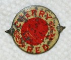Vintage Tin Tobacco Tag Cherry Red 
