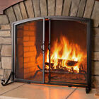 Barton 39 X 33  Fireplace Screen With Magnetic Doors Wrought Iron Mesh 1-panel