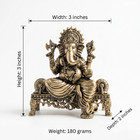 Brass Lord Ganesha Idol Hindu God Ganesh Murti Home Temple Decor Gift 3 Inch