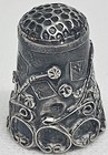 Vintage Taxco Mexico Sterling Silver Thimble Handwrought Scroll Appliqu  