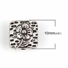 Flower Design 10mm Antiqued Silver Plated Spacer Beads B5396 - 10  20 Or 50pcs