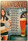 8x12 Tin Signs 2pc Set Baseball Louisville Slugger Bar Man Cave Rules Beer Funny