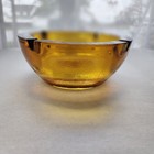 Vintage Amber Glass Ashtray Thick Round 60s-70s  Mcm  Heavy   Free Shipping 