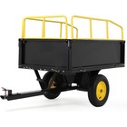 Atv Tow Behind Dump Cart 750 Lbs  17 Cu ft Heavy Duty Steel Garden Trailer