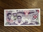 Ghana 2 Cedis 1982   10 Cedis 1984 Banknote Lot Crisp Uncirculated P18d Vintage