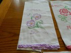 L-26 5 Vintage Hand-embroidered Days Of Week Floral Flour Sack Kitchen Towels