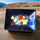Vintage Mid-century Modernist Enamel Copper Brooch     Abstract Splatter Design