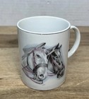 Vintage Equestrian Horse Porcelain Mug Japan Horse Heads