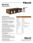 Klipsch Rc 64 Iii Center Channel Speaker Black Ash B Stock