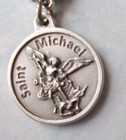 Rare Archangel St Michael Saint Medal Necklace Pendant Angel Stainless Chain 30 