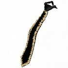 Women Faux Pearl Bow Tie  Black Silk Necktie  Adjustable Pre-tied Neck Tie With