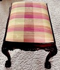 Vtg atq Lovely Chippendale Solid Mahogany Queen Anne Vanity Bench Ball   Claw