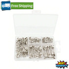 Safety Pins 150pc Assorted Sizes Silver Pins Bulk - Small   Large Heavy Duty Pin