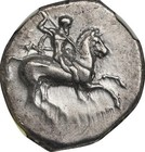 Ngc Ch Xf Calabria Taras 302-280 Bc  Greek Ar Didrachm Silver Dolphin Horse Coin