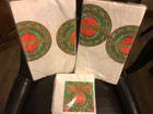 Vintage Contempo 2 Christmas Paper Tablecloths  1 Set Paper Napkins