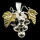 Taxco 925 Sterling Silver 3d Grape Brooch Pendant 15g