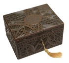 Antique Carved Wood Box Welsh Design   Lincolnshire Imp