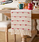 Caflife Christmas Table Runner 90 Inchs Long For Modern 13x90inch  Red Beige 