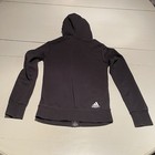 Adidas Full Zip Hoodie Black Logo Sleeve Sweatshirt Women   s Xs 2xs