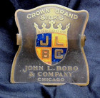 Vintage John L  Bobo   Co  Crown Brand Silks Advertising Brass Paper Clip