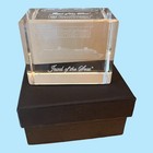 Rare Royal Caribbean Jewel Of The Seas Ship 3d Etched Clear Crystal Block   Box