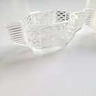 Vintage Cut Glass Embossed Sugar  Creamer Set Art Deco Style Mcm Etched Roses