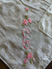Vintage Monogram E Handkerchiefs 2 Embroidered Floral 13x13 Lot