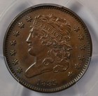 1835 Classic Head Half Cent  Pcgs Ms62 Bn