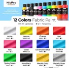12 Colors Fabric Paint  1oz 30ml   Permanent Soft Acrylic Fabric Paint Set With