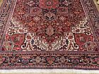 Hand Knotted Antique Heriz Serapi Wool Red Geometric Oriental Rug 10 3  X 13 6 