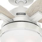 Hunter Fan 52 In Contemporary In Fresh White Ceiling Fan W Light And Pull Chain