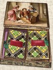 Antique Victorian German Dresden Paper Sewing Needle Box Holder