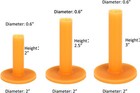 Rubber Golf Tees For Mats  Driving Yellow - E - 2  2 5  3  