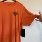 Nwt Harley-davidson Mens Xl Orange Safety High-vis Performance Logo Tee Dri Fit
