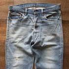 Vintage 1980   s Mens 34 Levis 501xx Button Fly 501 Button Light Wash Worn Jeans