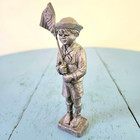 Michael Ricker Cast Pewter Boy With American Flag Figurine Signed