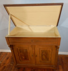 Antique German Pine Dry Sink  Cupboard  Lift Top Original Grain Painted Drysink