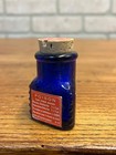 Antique 1920s Poison Cobalt Blue Apothecary Bottle W  Labels - Mint