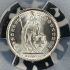 1937-b Switzerland 1 2 Franc Pcgs Ms67 Lot wg44 Silver  Gem Bu 