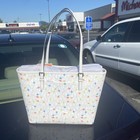 Michael Kors Jet Set Medium Carryall Airplane Print Tote White Bag Logo Nwt