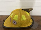 Cairns 1044 Firefighter Helmet Yellow    Vintage Fire Helmet     Collectible Display