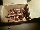 100  Vintage Crescent Copper Belt Fasteners Rivets Size L12 In Box