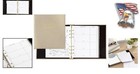 Refillable Address Book In Cream Faux Leather With Tabs And Additional Pages