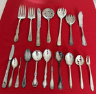 Vintage 18 Pieccs Silver Plate Flatware Mixed Lot For Use Or Crafting