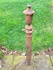 Antique Cast Iron Gate Fence Post Urn Finial Fluted Column Victorian Classical
