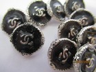 Chanel 10 Buttons   20 Mm  Black   Silver Tone Metal    This Is For 10