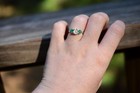 Natural Emerald  And Herkimer Diamond Ring  Raw Stone Ring  Unique Engagement Ri